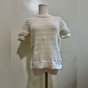 Madewell Ivory Textured Knit Sweater